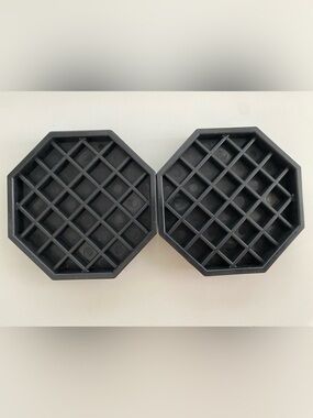 2 Octagon Coffee Drip Tray by Hard Black Plastic for Coffee Countertop | Drip